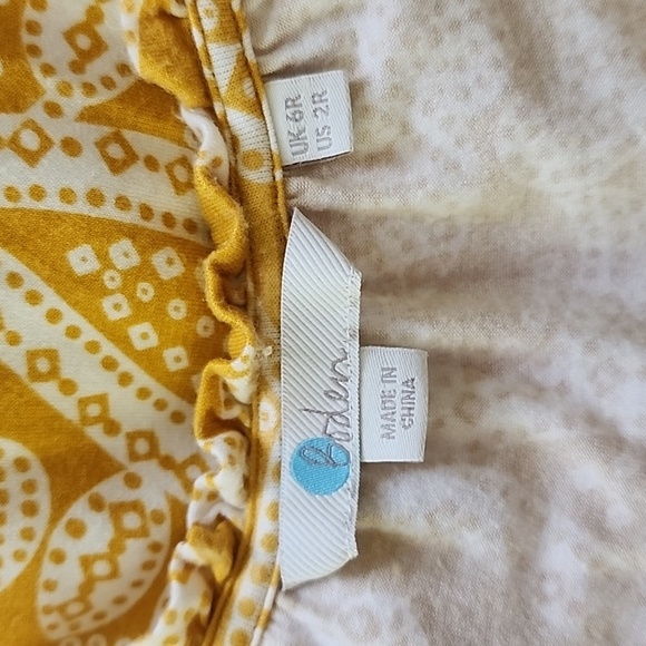 Boden Eliza Yellow Paisley Sleeveless Jersey Summer Midi Dress Size 2 - Picture 8 of 8